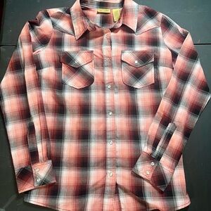 Men's Wrangler  Plaid Shirt - Red and Black